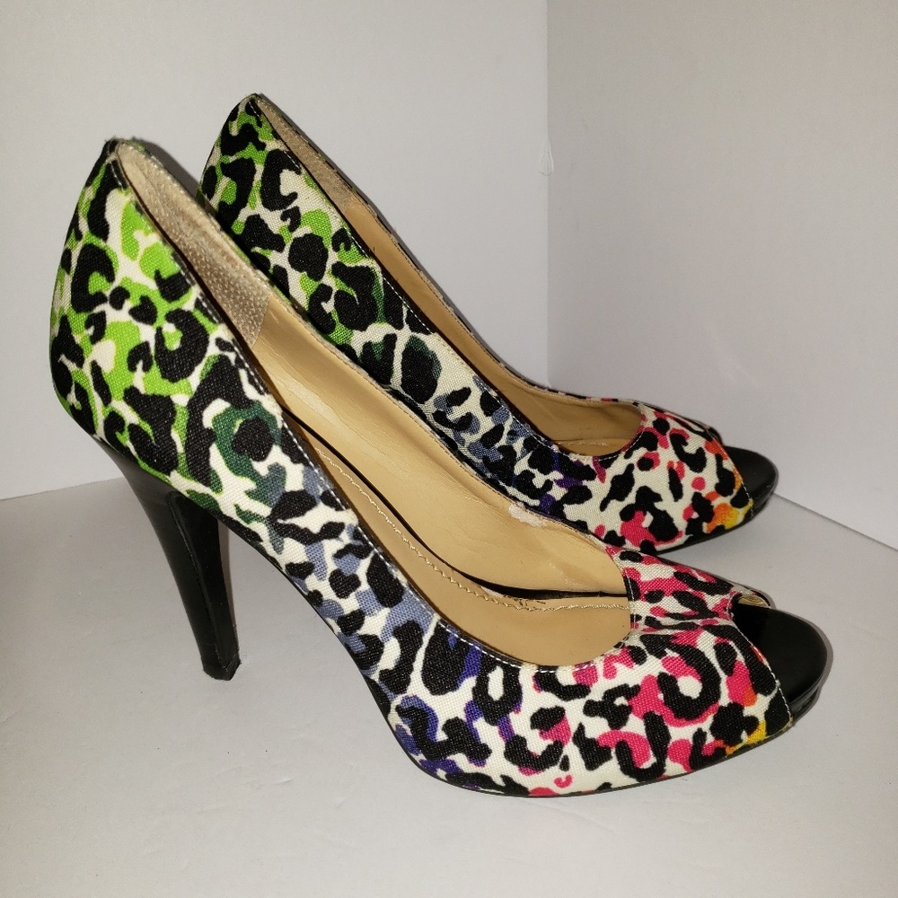 Nine West Neon Leopard Heels